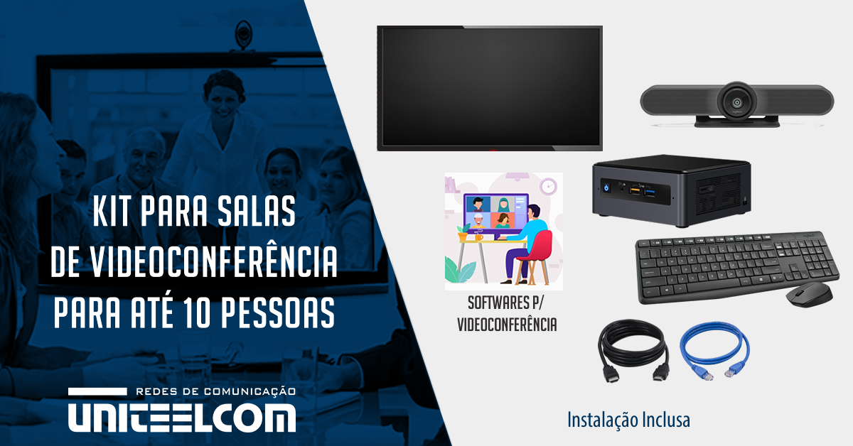 Kit para Salas de Videoconferência com até 10 pessoas